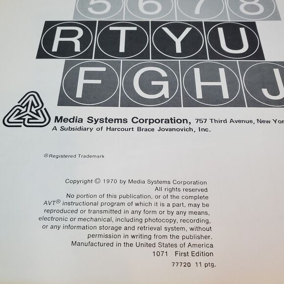 Student Handbook for AVT Introductory Typing 1 by Wanda W Roderick Spiral 1970 - Picture 5 of 12